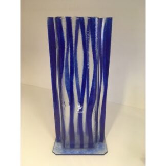 Carneol váza 30 x 13 x 5 cm, modrá, pruhovaná