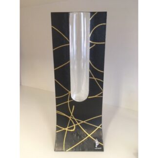 Carneol váza 34 x 13 cm, černozlatá